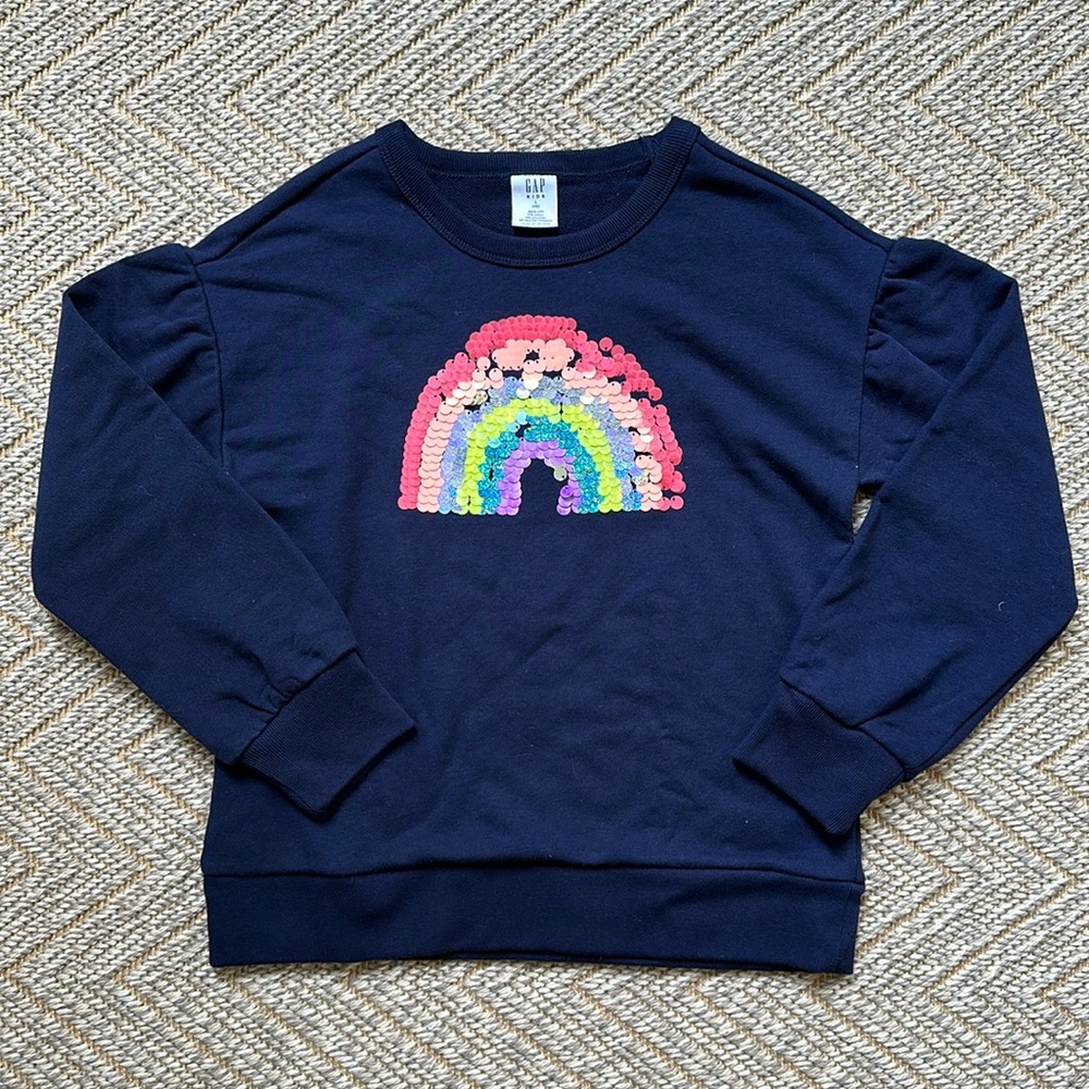 NWT Gap Kids Flippy Sequin Graphic Crewneck Sweatshirt